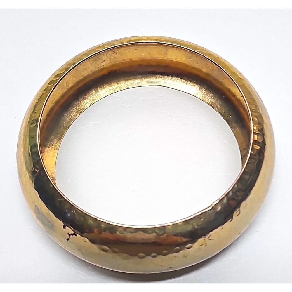 Gold Tone Wide Hammered Band  bangle bracelet womens costume pretty wide band